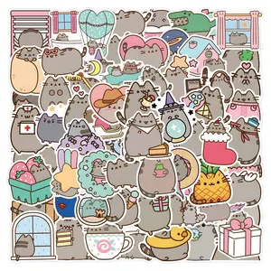 110 Sheets Anime Pusheen Cat Funny Stickers, Waterproof Decals for Luggage, Water Bottle, Skateboard, Phone, Laptop, Notebook, Stationery, Planner
