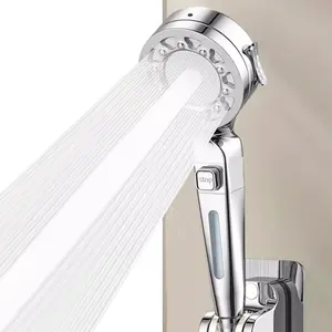 High Pressure Shower Head Set, 3 Counts/set Including Handheld Shower Head, Hose & Bracket, Water Saving Filter Shower Head, Bathroom Supplies, Handheld Showerhead Set