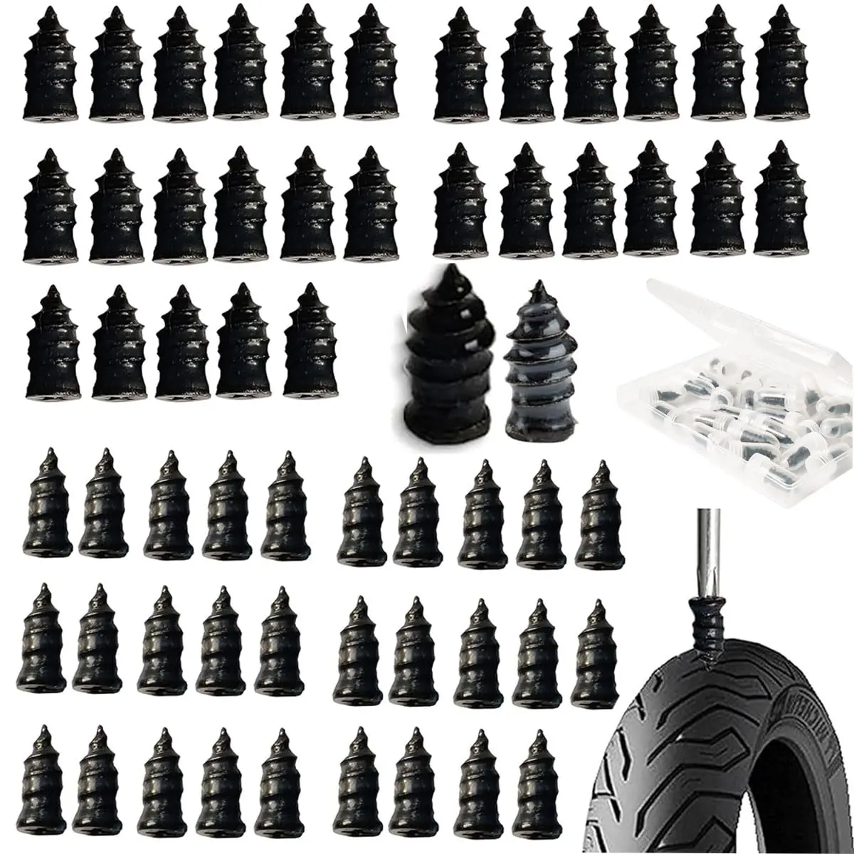 60 count Tire Repair Rubber , Tire Repair  Tire Repair Rubber Screws Fast Tool Self-Service Tire Repair  Vacuum Tire Repair Rubber , Suitable for    Tire Puncture Repair