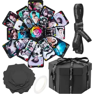 Explosion Gift Box - Photo Box, A Creative Six-sided Gift Box. Love Memory DIY Handmade Photo Album Scrapbook, A Surprising Boyfriend Birthday Gift, Ideal for Weddings, Christmas or Valentine's Day