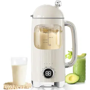 6-in-1 Upgraded 34oz Nut Milk Maker Machine with 8 Stainless Steel , Automatic -Based Milk Maker for Homemade Soy, Almond, Oat, Shakes & , Keep Warm, Delay Timer & Self-Cleaning