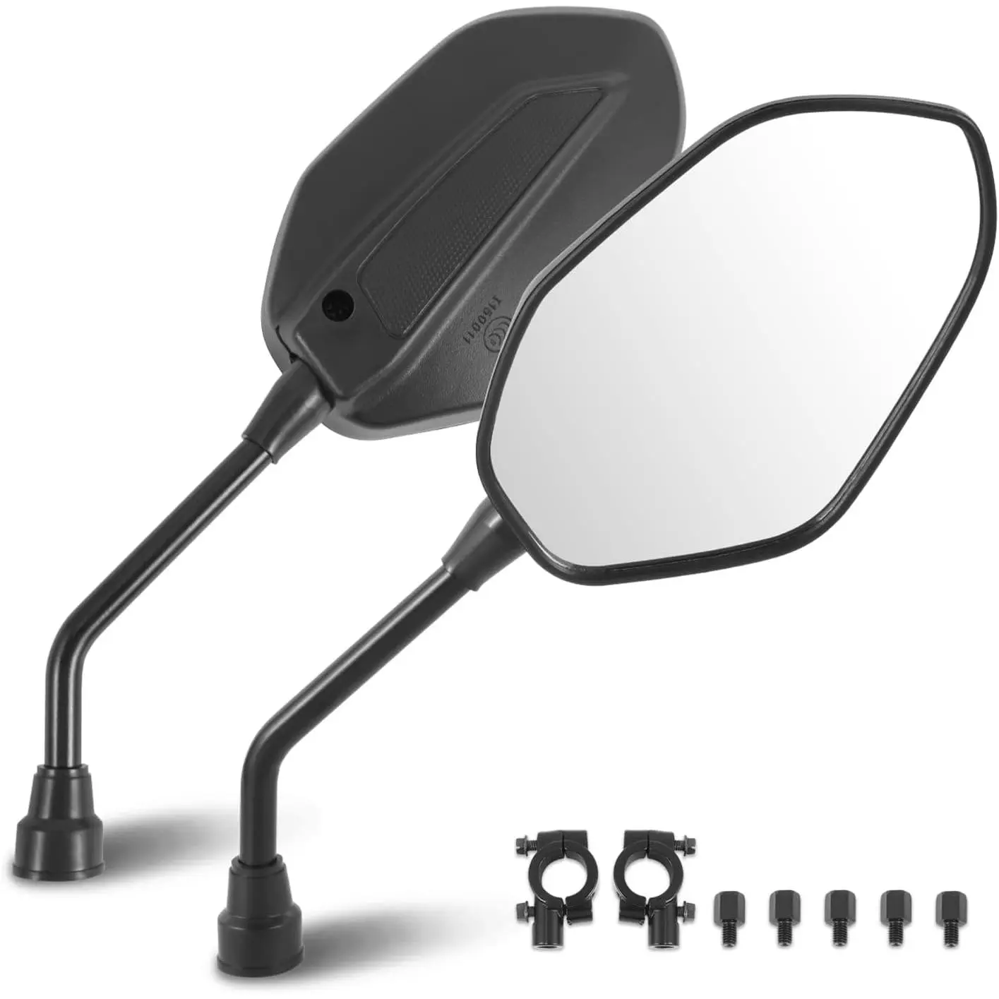 Front Pair of ATV SideView Mirror Fits 7/8" Handlebar Compatible With Honda Suzuki Yamaha Kawasaki AVTs Scooters Dirt Bikes, Irregular shape Style, MP-MR-A002