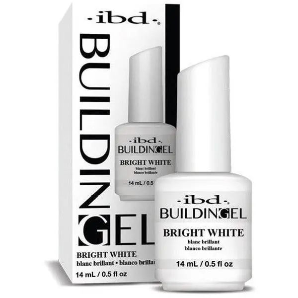 IBD Nail Building Gel - Cosmetic Manicure Nail Polish, 0.5 fl oz Bright White Polish, Single Item, Gel Nail Polish, Nail Art