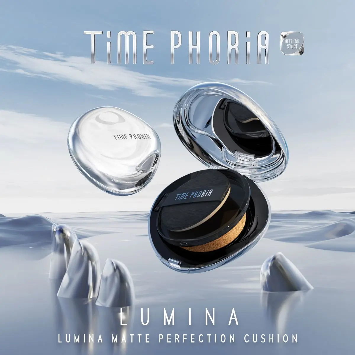 TIMEPHORIA Timeless Lumina Matte Perfection Cushion - 11g Firming Lightweight Pigment-Rich Long-Lasting Transfer-Proof Flawless Base Foundation & Concealer Solution for Skin Imperfections with Even Coverage Polished Finish Compact Cosmetic