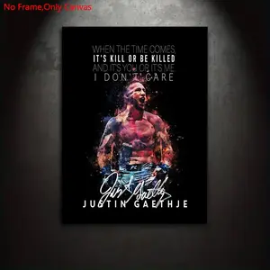 1 piece/set frameless canvas painting print poster,Unframed Art Print,classic Abstract Minimalism art,Boxing Mma Justin Gaethje,perfect gift for mixed martial arts fans,ideal gift for bedroom,living room,dormitory,kitchen,wall decoration,room decoration