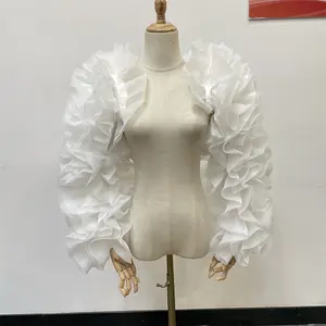 Detachable Sleeves, White Organza Sleeves, Wedding Dress Shawl, Bridal Separates Elegance Elegant