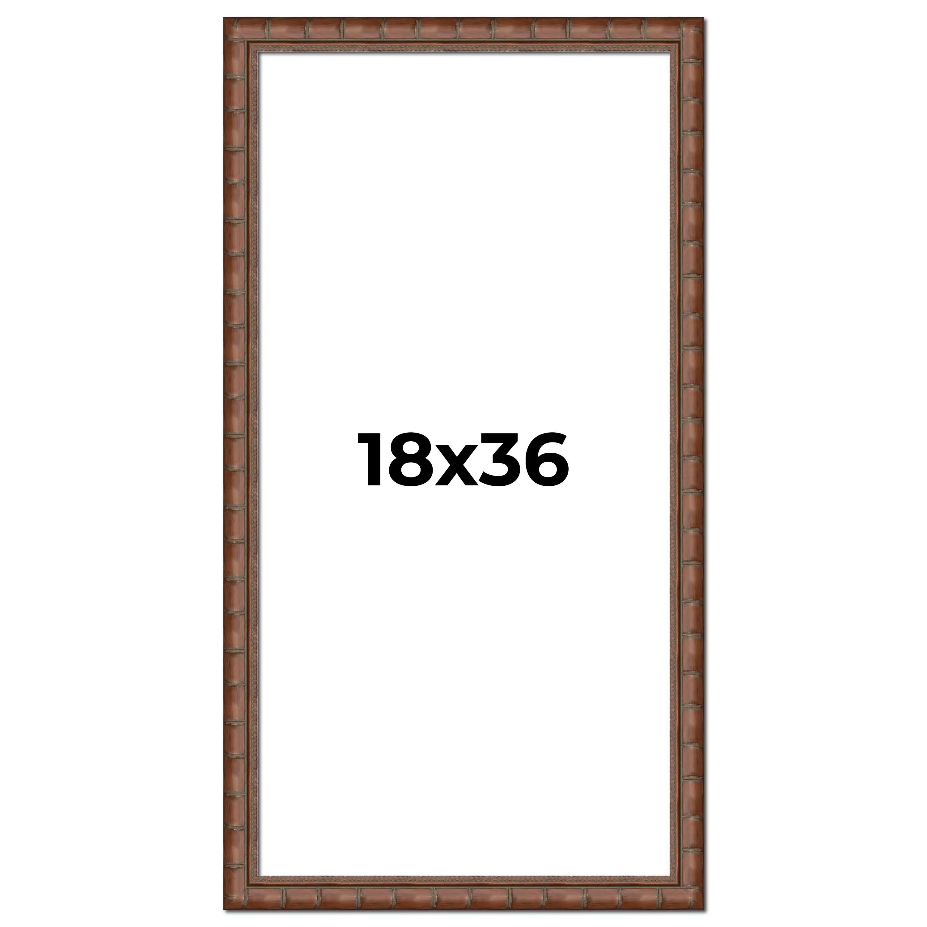 18x36 Brown Modern Bamboo Picture Frame - UV Acrylic, Foam Board Backing, Hanging Hardware