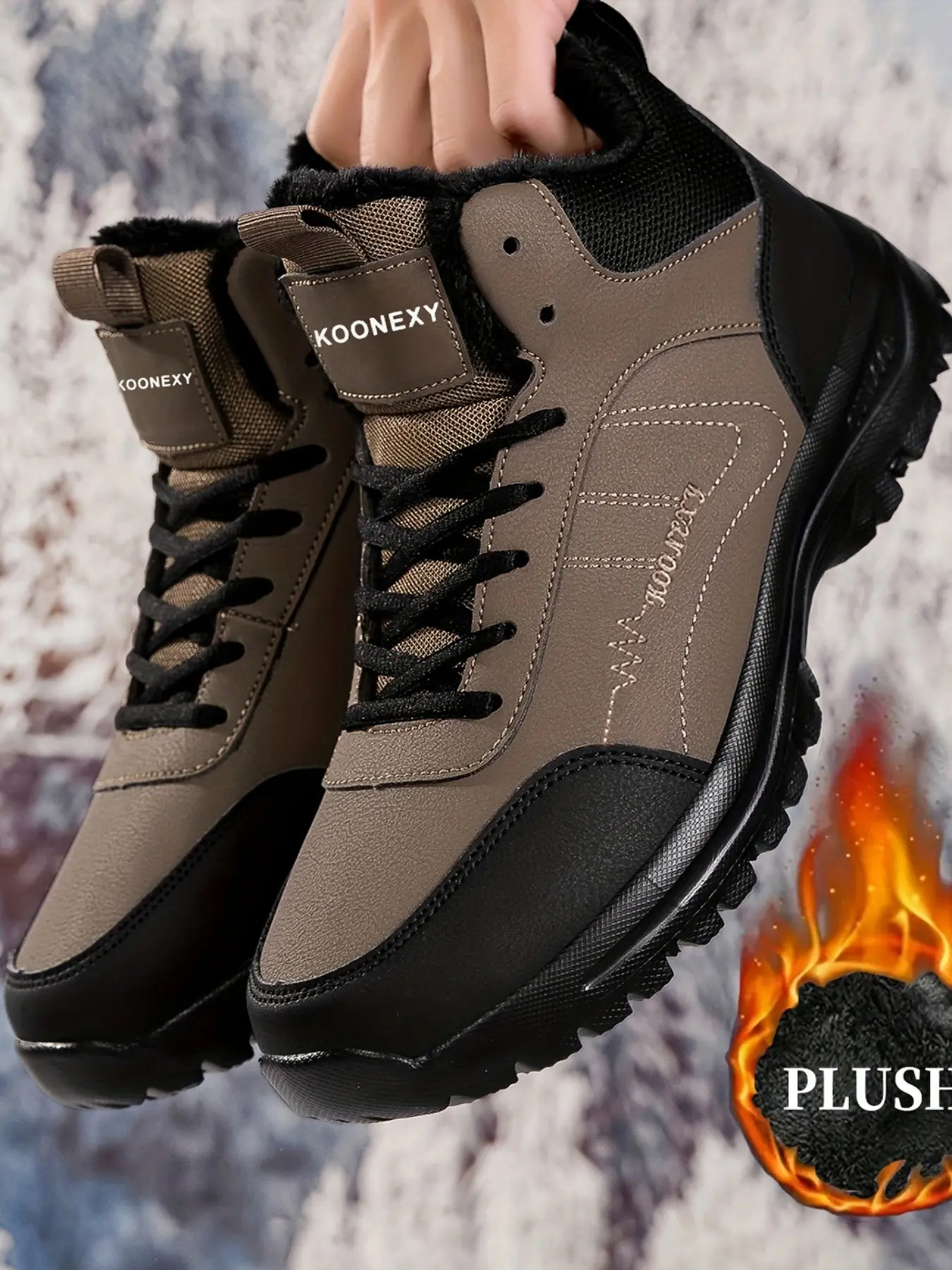 Fashionable Men's Snow Boots, Stylish Winter Footwear, Comfortable and Warm, Perfect for Cold Weather, Trendy Mens Shoes, Reinforced Toe Boots, Casual Warm Boots