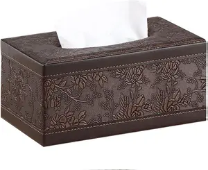 Leather Tissue Box Cover Rectangle,Tissues Box Holder Modern Rectangular Facial Paper Towels Organizer,Box Tissue Dispenser Decor Accessories for Bathroom NightStand Coffee Table Desk Home Office.