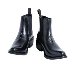 Boots Men Pointed Retro Distressed High Heel Leather Shoes High Top Pointed British Chelsea Boots 66627 daily walk Business Style