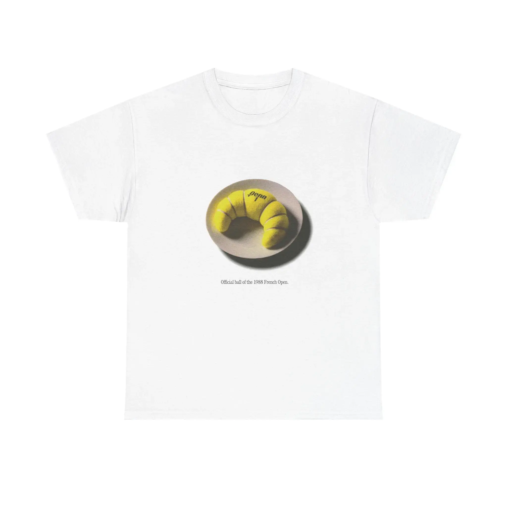 Women's Vintage Tennis Ad Cotton T-Shirt - Penn Official Ball of the 1988 French Open, Short-Sleeve, Slim-Fit & Loose-Fit Tops, Unisex Graphic Tee