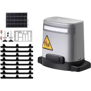 VEVOR Solar Sliding Gate Opener, 280W Electric Gate Opener for Doors up to 65.6ft 1799lbs, Gear Track Rolling Fence Door Motor with 2 Remote Controls Solar Panel, Driveway Gates Opening SystemVEVOR Super Brand Day