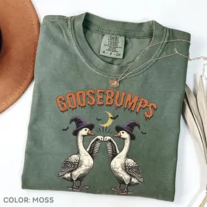 Comfort Colors Funny Goose Bumps Halloween Shirt, Retro Goose Pumps Shirt, Best Girly Halloween Gift, Trendy Halloween Gift, Womens Shirt