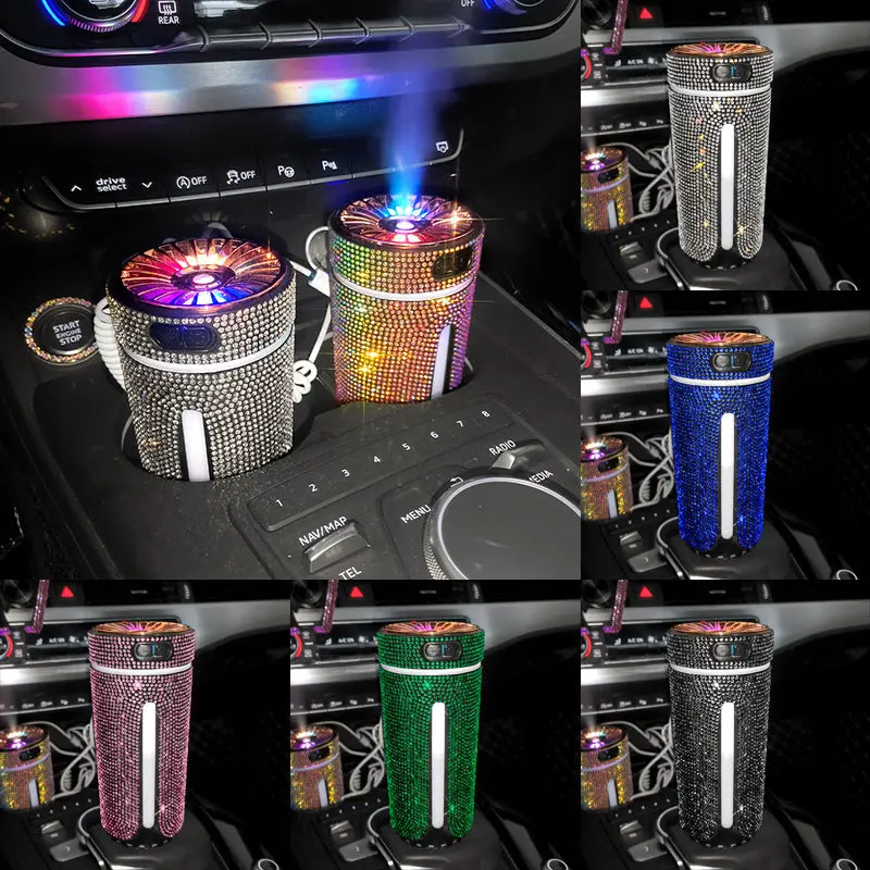 Diamond Car Humidifier & LED Diffuser – Rhinestone Auto Air Freshener