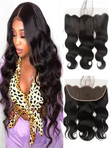 13x4 Lace Frontal Closure, Body Wave Ear to Ear, HD Lace Frontal 12-26 Inch, Brazilian Human Hair, Free Part 180% Density