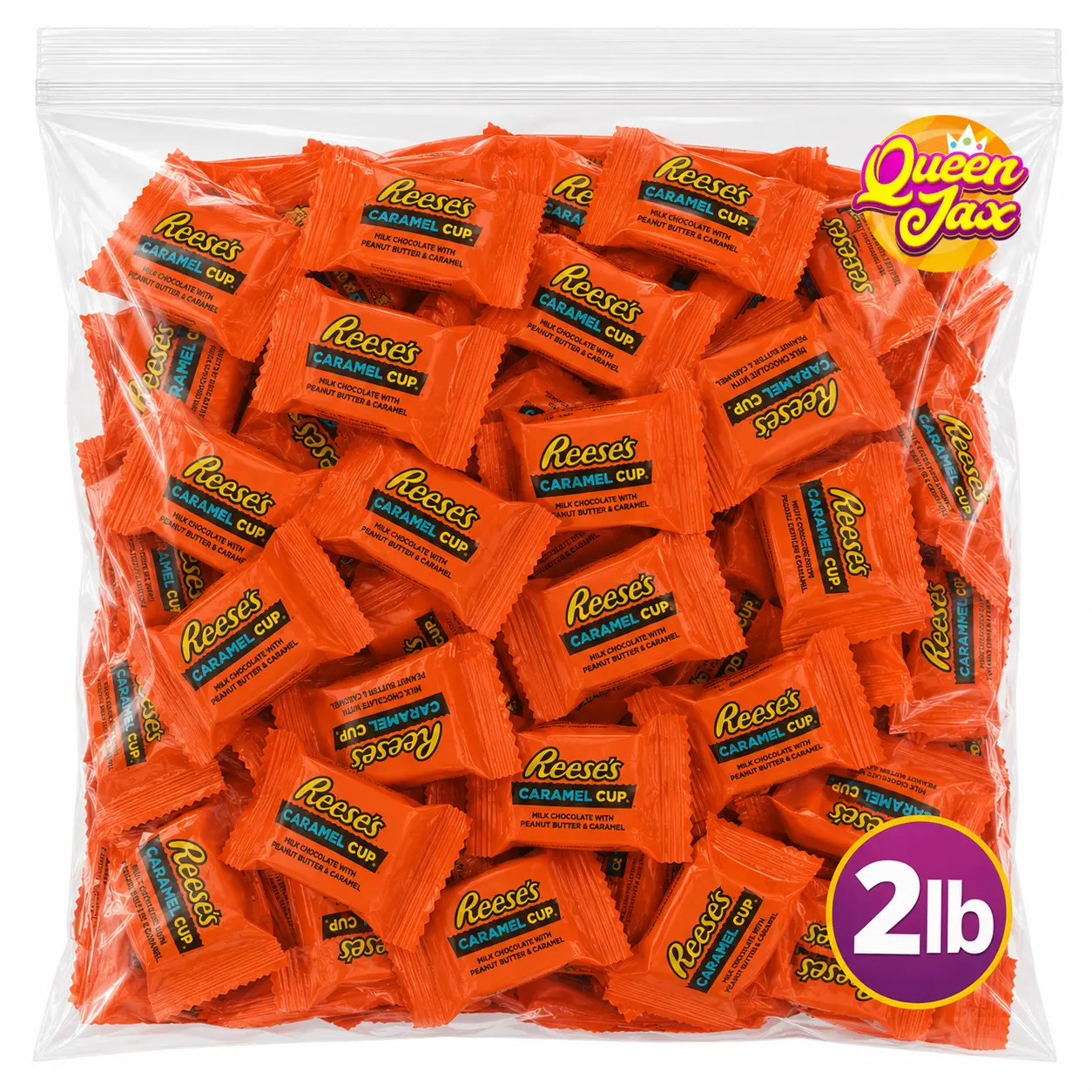 Milk Chocolate with Peanut Butter & Caramel Cup -2 LB Bulk-Snack Size-Individually Wrapped