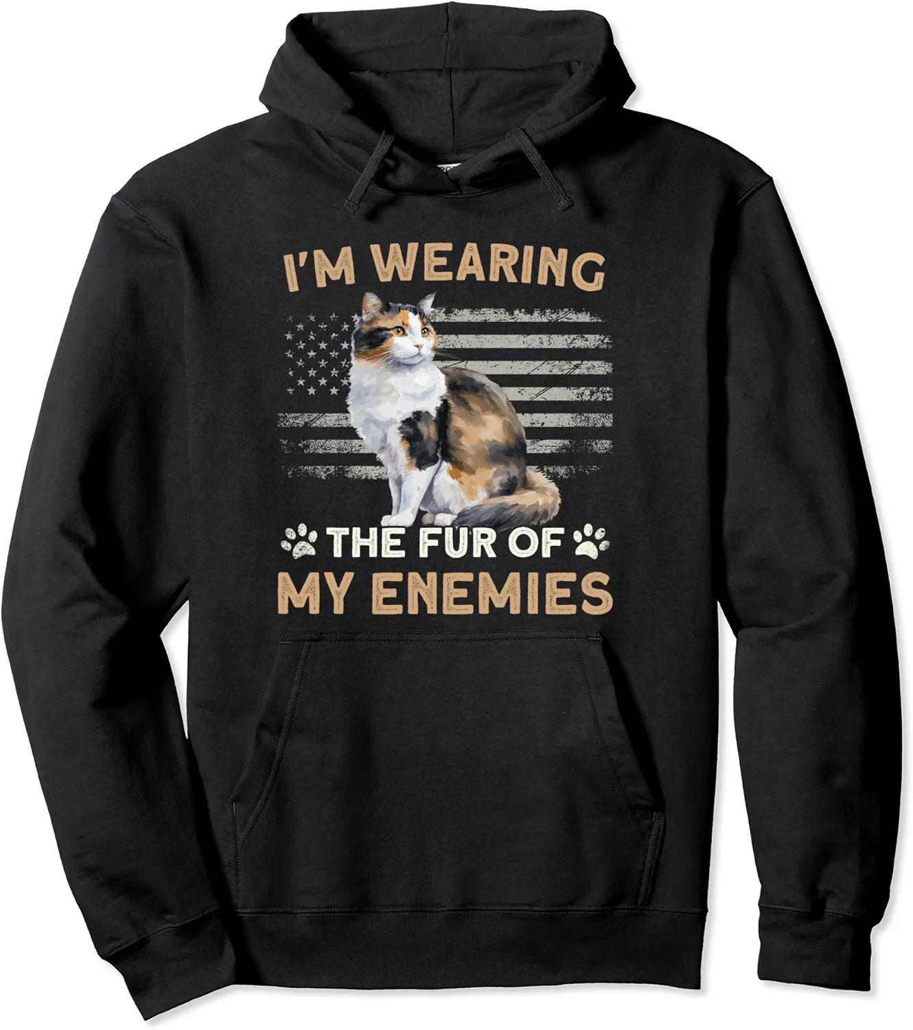Caliby Stuff Waering The Fur Of My Enemies Dilute Calico Cat Pullover Hoodie - Terrancecar Shop 51B0CM4SJK15