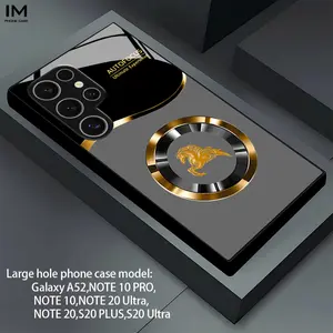 Background Horse Pattern Luxury Glass Phone Case Cover for Samsung S25/s24/s23/s22/s21/s20/note20/note10/a Series Models