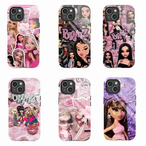 B-bratz Glittery Y2K Phone Case - Millennium Sweet and Cool Girl Style Shockproof Protective Cover for iPhone 16/15/14/13/12/11/17 ProMax Plus for Samsung phones， an excellent choice for Christmas and Thanksgiving.A gift for the fans