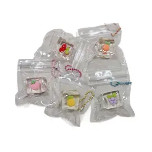 Squishy Fruit Ice Pendant - Sensory Keychain Accessory for Bags & Backpacks, Gift Filler & Stress Relief Decor (3 Pcs Cute Designs)
