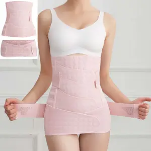 Postpartum Belly Wrap with Pelvic Belt, Adjustable Breathable Abdominal Binder, Waist Support Belt for C-Section, Natural Birth, and Daily Wear