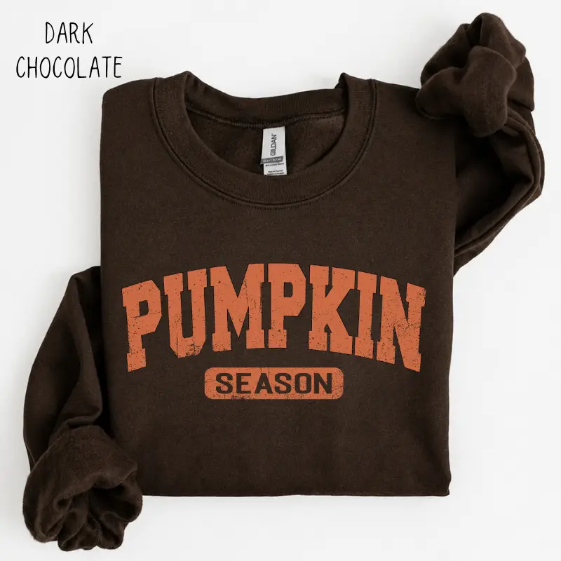 Retro Pumpkin Season Sweatshirt, Cute Fall Autumn Crewneck, Cozy Thanksgiving Outfit, Vintage Halloween Pumpkin Graphic Top, Casual Gift For Women