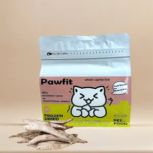 Pawfit Whole Minnows-Freeze-Dried Raw capelin fish Snack for Dogs and Cats single ingredient 100% usa  human grade treats pet products natural food pets suplies