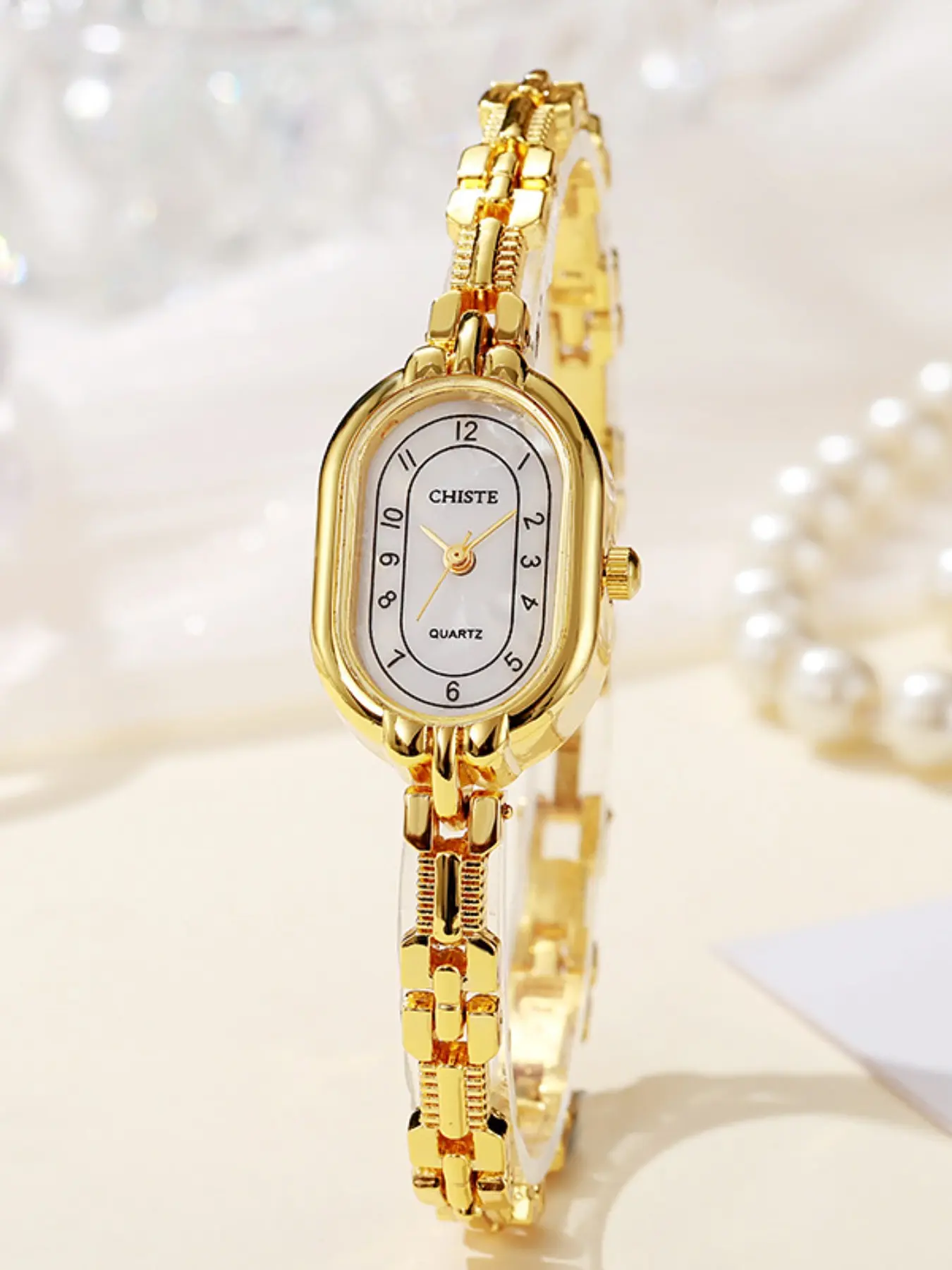 New Vintage Oval Women's Watch, Unique High-End Mother-Of-Pearl Bracelet, Fashionable Ladies' Quartz Wristwatch, Student Style, Fashion Wristwatches