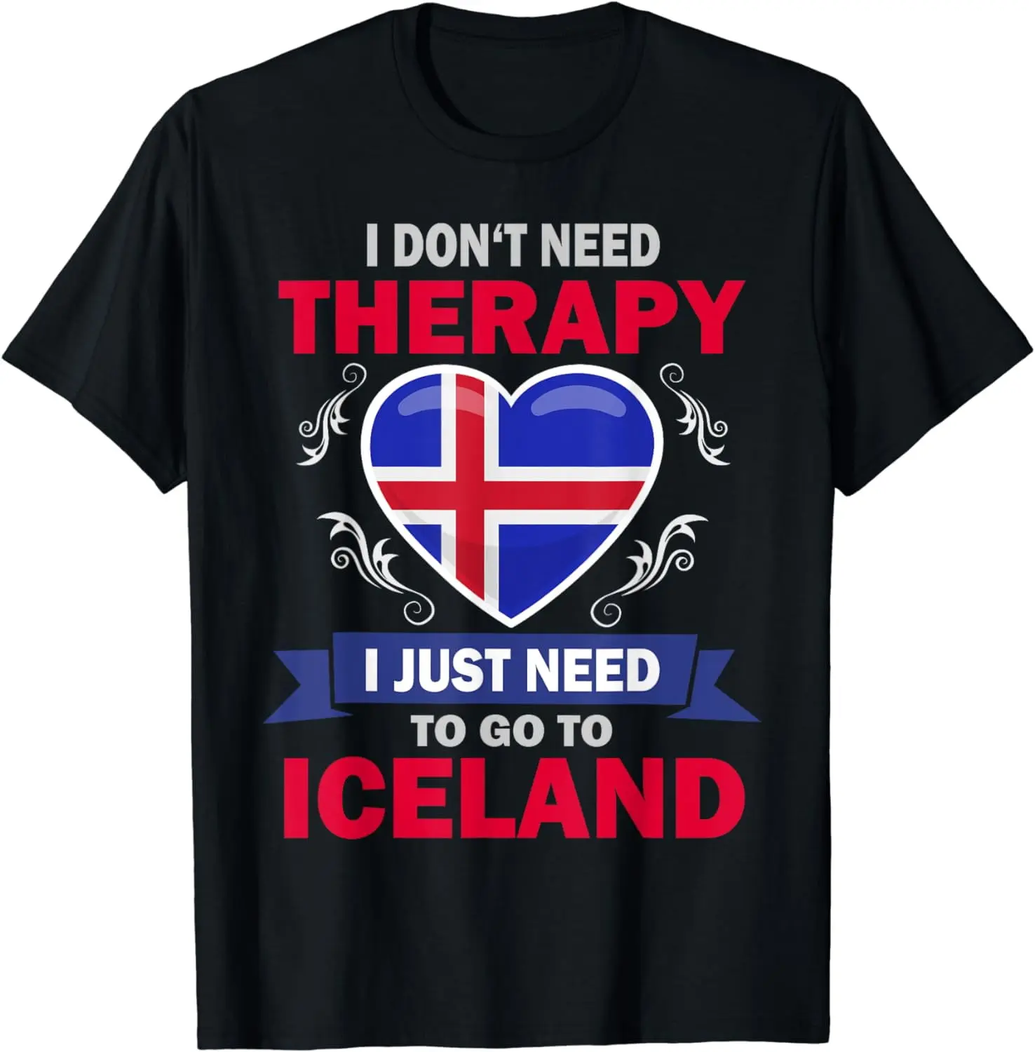Icelandic Flag Vacation Gift Therapy Funny Iceland Summer Shortsleeve Cotton T-Shirt