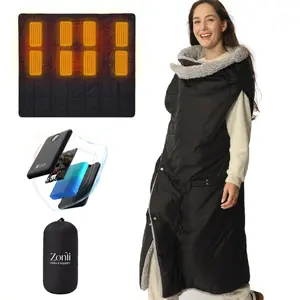 ZONLI Battery Operated Wearable Heated Blanket Z Style in Carbon Fiber 3 Heat Levels 10000mAh Rechargeable for Home Office Travel Camping  Household Gifts for parents, Christmas gifts, must-have for winter, convenient heating blanket