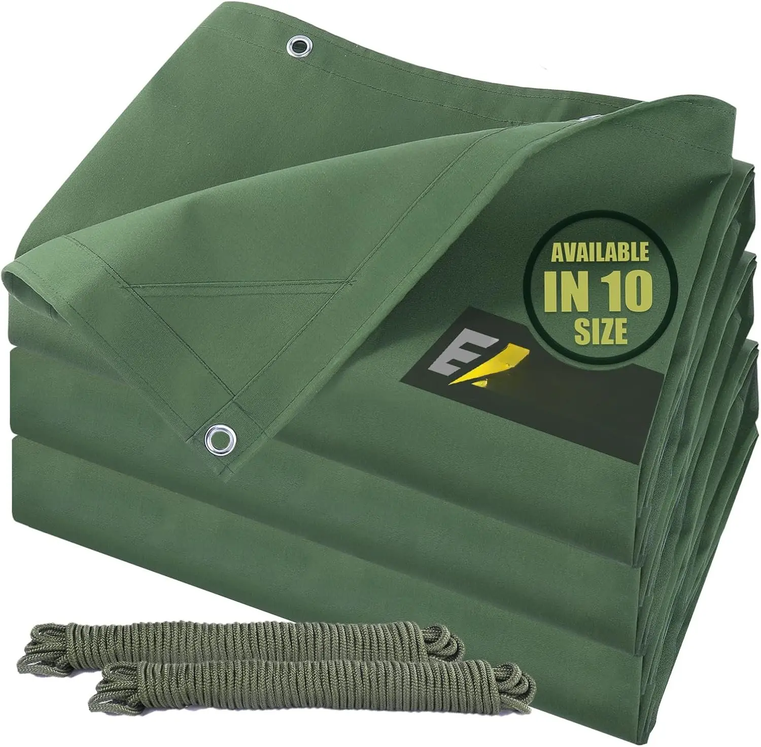 10x12 Canvas Tarps Heavy Duty  Tarpaulins with  Grommets,UV Resistant, 22Mil Multipurpose Drop Cloth, 14oz Durable Cover Sheet for Outdoor and Indoor Use with Ropes.