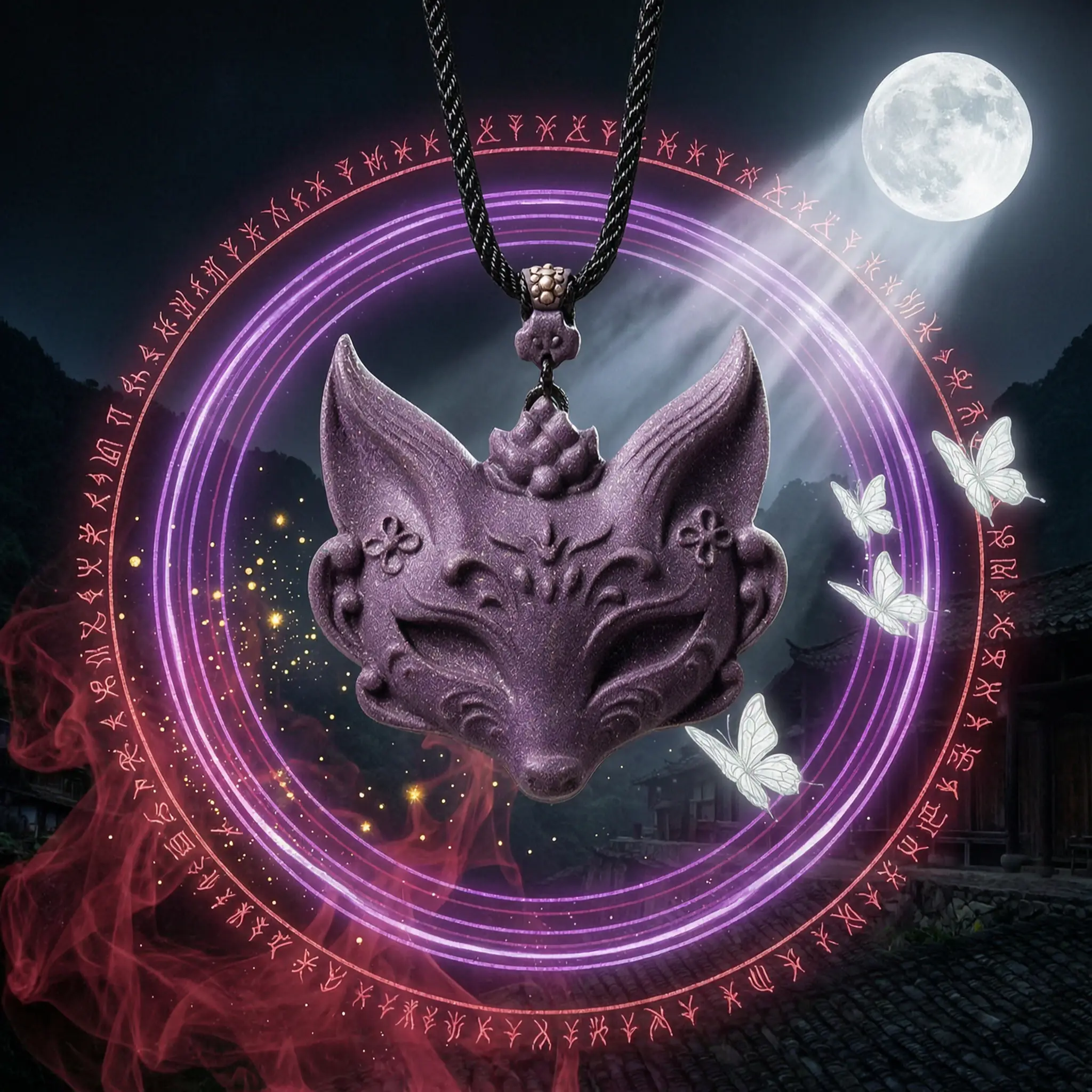 Fox Mask Incense Pendant True Love Charm Amulet Home Ornament Aromatherapy