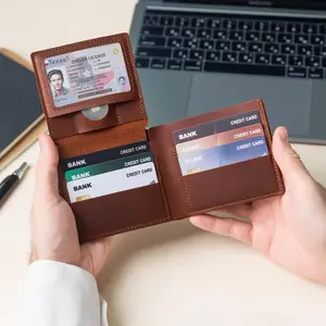 AirTag Men Wallet: Personalized Men's Leather Bifold Wallet (AirTag Not Included) – Custom Minimalist Smart Wallet for Men - Man Wallet