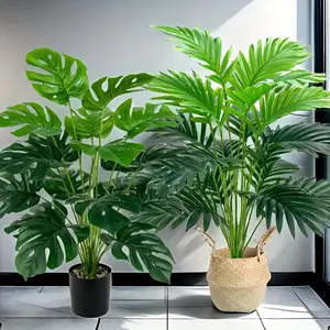 2 Pack Palm Tree Leaf Replicas, Artificial Plants, House Plants Decor, Fake Plant Decoration, Perfect for Indoor & Outdoor Decorations, Ideal for Valentine's Day, Spring Summer Thanksgiving St Patrick's Day