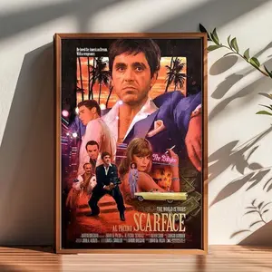 [No Frame] Scarface Movie Poster: Al Pacino, 80s Film Art (No Frame)