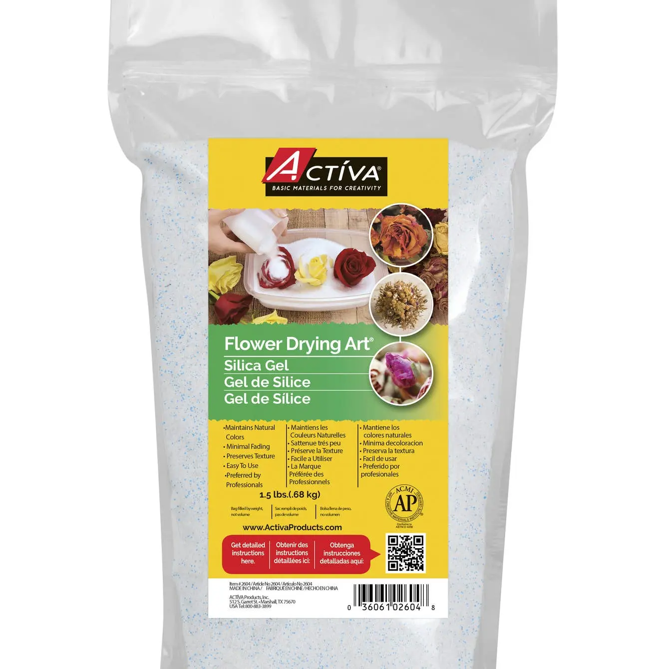 ACTIVA 1.5 lbs Flower Drying Art Silica Gel for Preserving Flowers