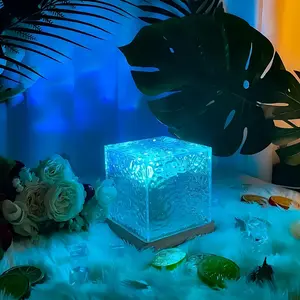 16 Colors Ocean Wave LED Night Light, Led Atmosphere Lamp, Water Ripple Projector Lamp, Touch/Remote Control, Dimmable, Auto Rotate, USB Powered, Suitable For Home Decoration, Ceiling, Christmas Gift, Party Decoration.