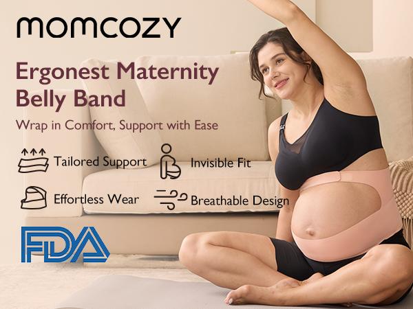 Momcozy Pregnancy Belly Band, CozySupport Ergonest Maternity Belly Band, Invisible Pregnancy Belt for Back, Abdomen, Waist tiktok shop，A