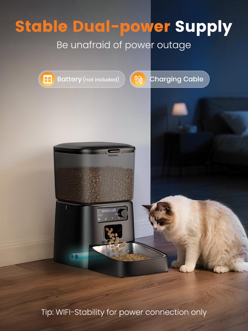 oneisall Smart Pet Feeder, 3.5L Automatic Food Dispenser for Cats, dogs,Small Pets Indoor, Timed and quantitative dry food cat feeder oneisall Smart Pet Feeder, 3.5L Automatic Food Dispenser for Cats, dogs,Small Pets Indoor, Timed and quantitative dry food cat feeder