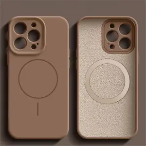 [LX]Original Liquid Silicone Candy Color Matte Phone Case For IPhone 16 Plus17 15 14 13 12 Pro Max For Magsafe Magnetic Bumper Cover