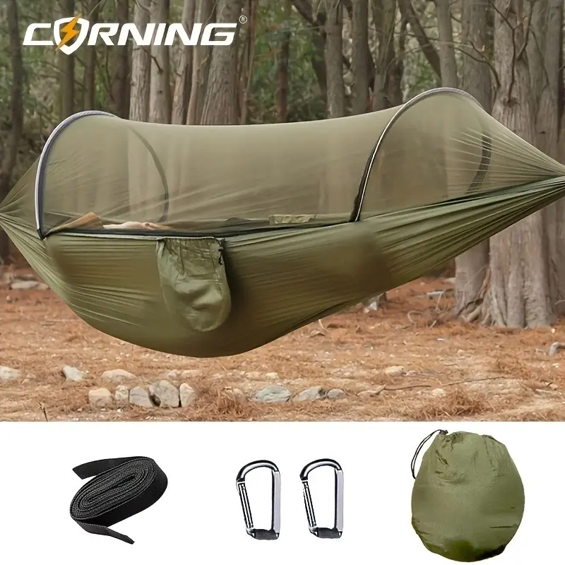 Ultra-Light Camping Hammock with Mosquito Net, Auto Setup, 360° Breathable, 200kg Capacity, Ideal for Outdoor Adventures, Outdoor Portable Hammock, Camping Hammock Lightweight Portable