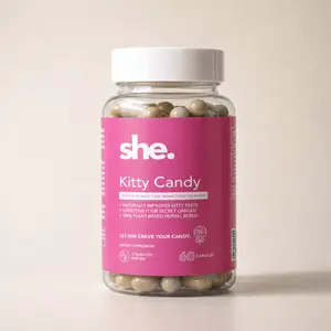 Kitty Candy Edible Vegan Female Balance Vitamins Supplements - Plant-Powered Self Care Product for Women's Health, Internal Balance & Cleanliness, Fruit Powders & Herbal Extracts for Flavor & Freshness
