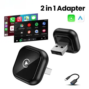 2026 New 2-in-1 Wireless CarPlay Adapter & Android Auto Smart Dongle, Compatible with iPhone, Android Phones for Volvo, Benz, VW, Honda