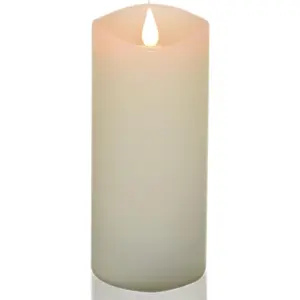 Tall Flameless Candles with Timer,  Moving Flame LED Pillar Candle, Real Wax Flickering Candle,  Operated,  3"x7" for Fireplace & Living Room Decor
