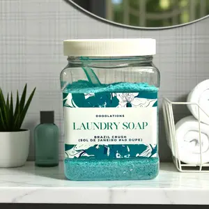 Doodlations Powder Laundry Detergent - Brazilian Crush 18 oz Handmade Aromatic Experience with Black Amber Plum Jasmine Blossoms & Vanilla Woods