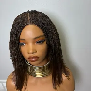 Jessbeline Braided Wig with Lace Closure for Women black twist wig