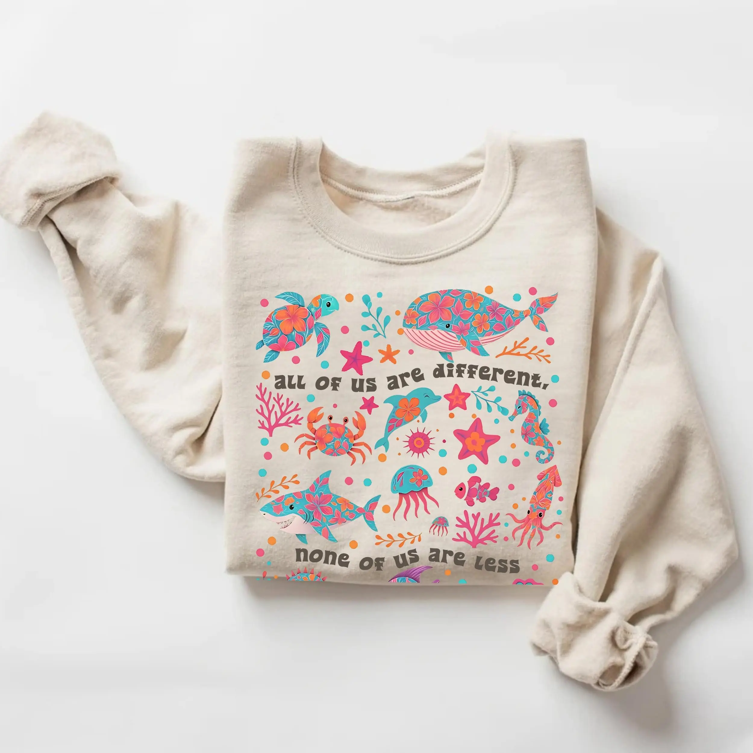 [Sale up to 70%] Autism Inclusion Sweatshirt, Neurodivergent All of Us Are Different Crewneck, Summer Special Education Teacher Tee, Gift for Teachers Teacher Sweatshirt, Teacher Gift, Teach