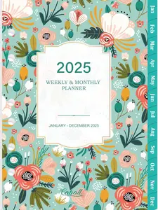 2025 Weekly Monthly Planner Refills with 7 Punched Holes, 5.5'' x 8.5''