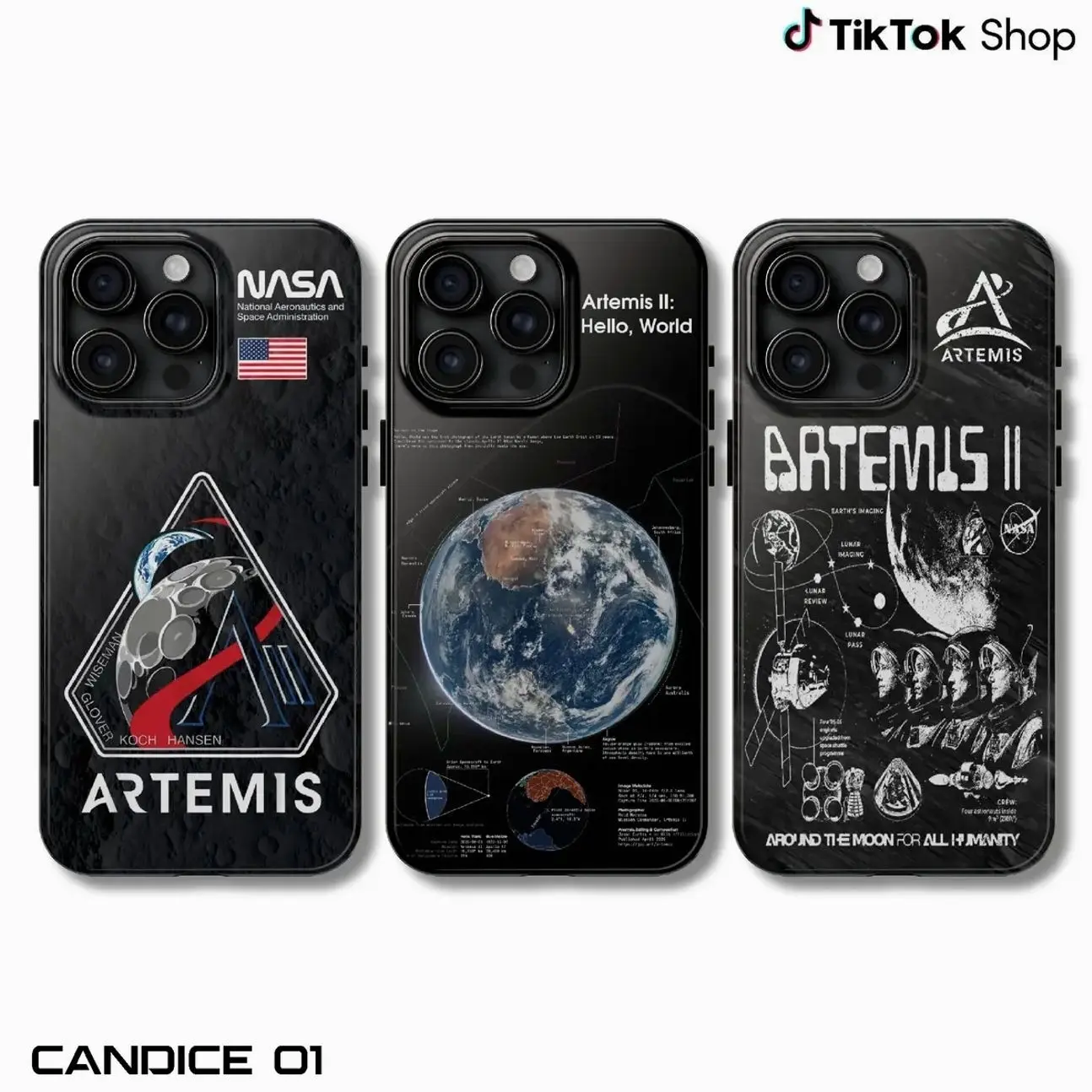 Artemis II NASA Mission Patch Logo Moon Space Program 2026 Phone Case, Artemis Mission 2 Phone Cover Space Exploration 17 Air Pro Max