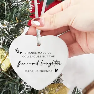 Colleague Gift Ceramic Keepsake Heart Decoration,Friendship,Gifts for colleagues and friends,Home Decoration, Family Ornaments